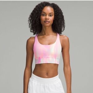 lululemon energy long line bra - size 8 - psychedelic wash multi
